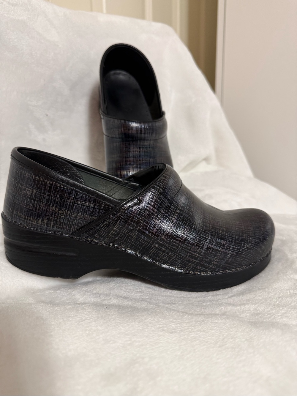 Dansko Black Textured Work Clogs